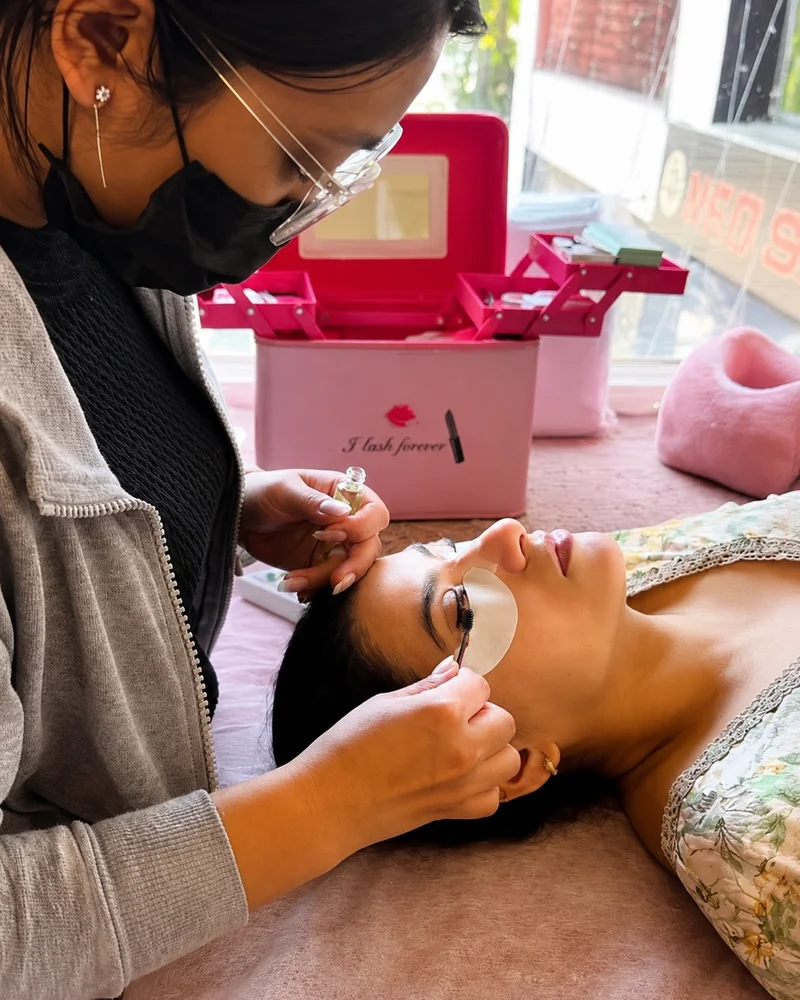 Lash Tint at Pink Petals nail salon